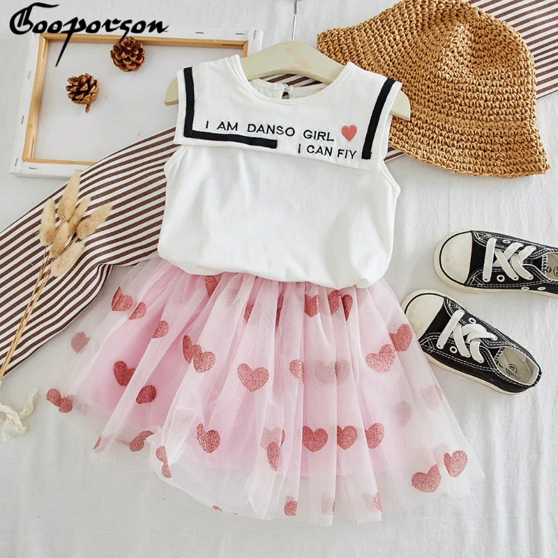 Детские комплекты одежды для девочек летняя новая стильная брендовая одежда