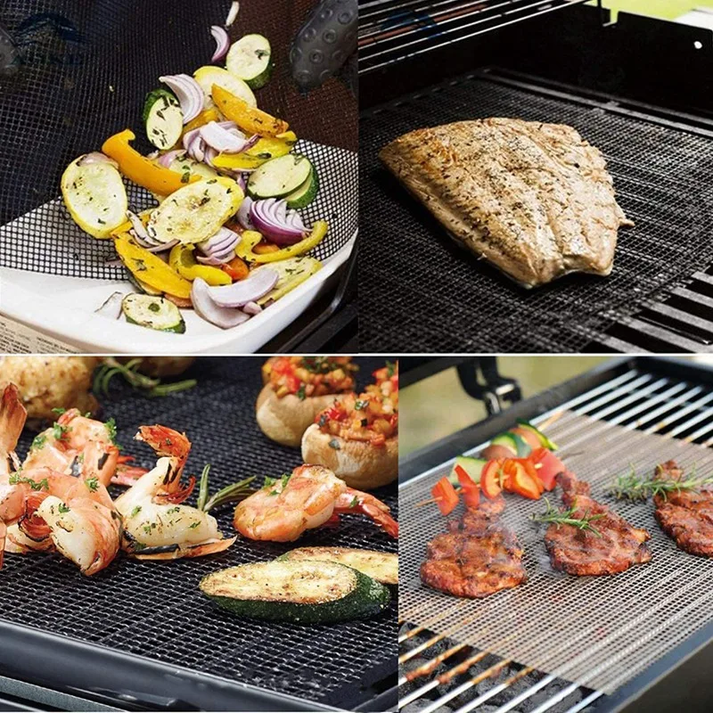

6 Pcs Barbecue Mesh Mat Kits,Non-Stick Barbecue Mats,Barbecue Mesh Mats for Barbecue,Reusable Barbecue Mats