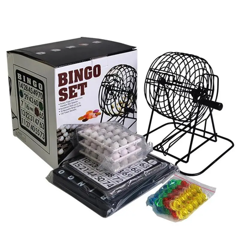 

Luxury Bingo Game Set With Bingo Cage Bingo Board Bingo Balls 18 Bingo Cards Bingo Chips Party Entertainment Regal Game Set