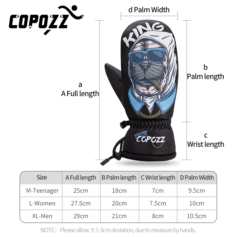 Утепленные перчатки COPOZZ для взрослых профессиональные лыжные сноуборда