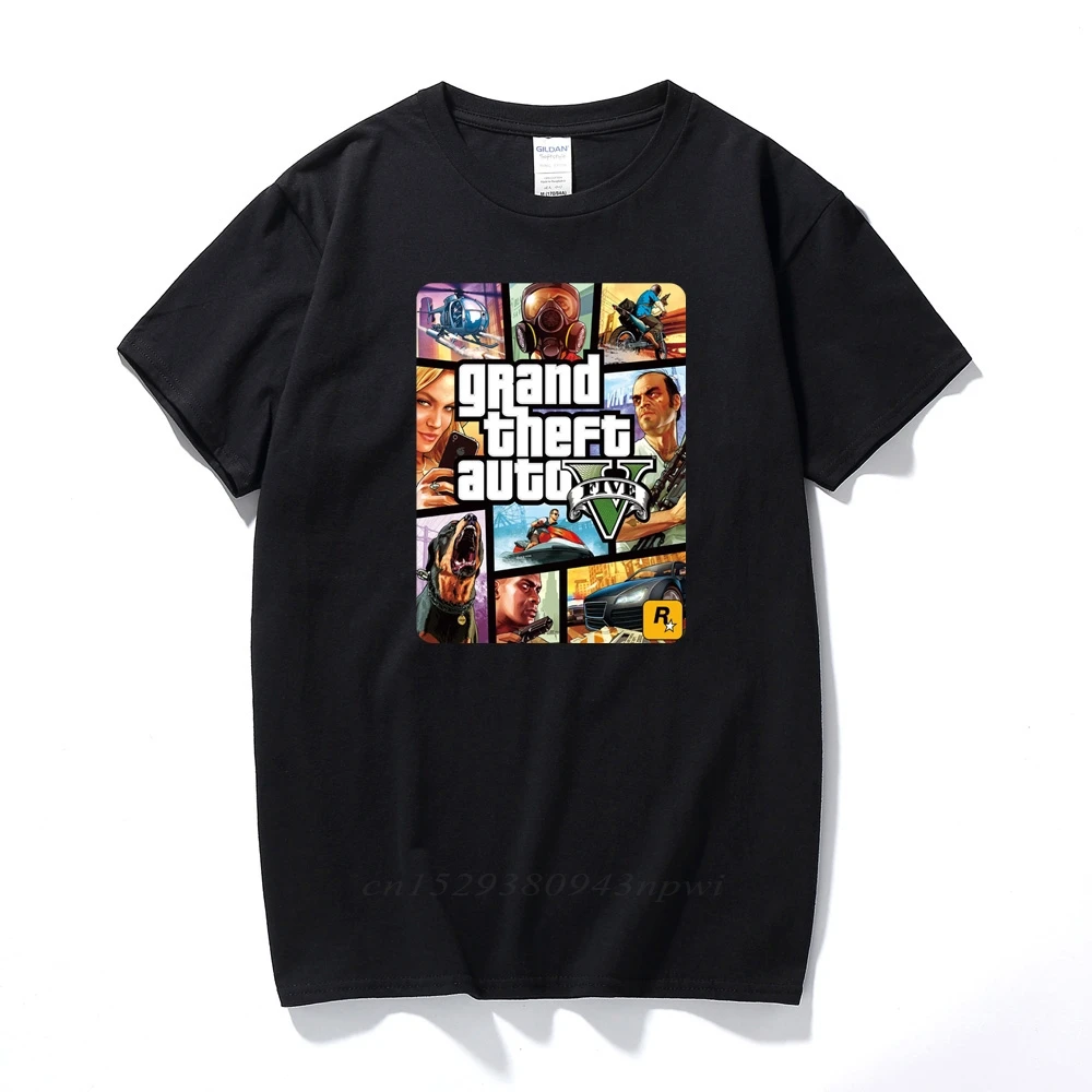 

Grand Theft Auto Game GTA 5 Summer T Shirts Cool and GTA5 Men T Shirt Colorful Print T-shirt in Couples Tee Shirt Funny cloth