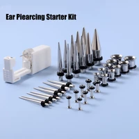 36pcslot stainless steel ear taper expander single flared ear plugs kit 14g 00g ear stretcher gauges set body piercingjewelry