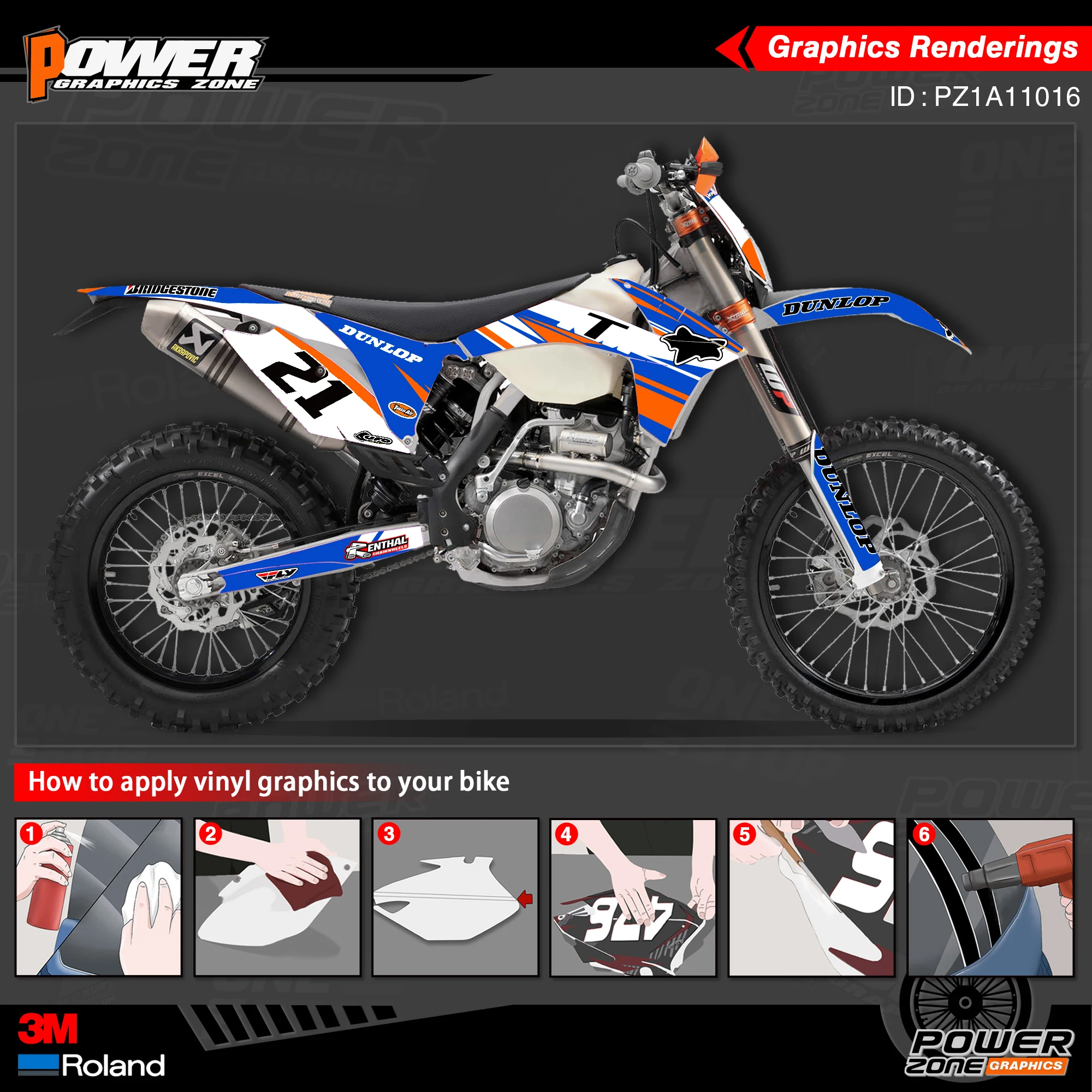 Персонализированные графические фоны PowerZone Team наклейки 3M Набор наклеек для KTM SX SXF