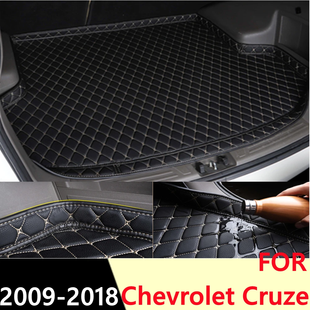 

SJ High Side Waterproof Car Trunk Mat AUTO Tail Boot Tray Liner Cargo Rear Pad Part Accessories For Chevrolet Cruze 2009 10-2018