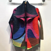 lanmrem multi color print patchwork turn down collar fashion loose casual street wear coat for female autumn tide 2021 2a1461