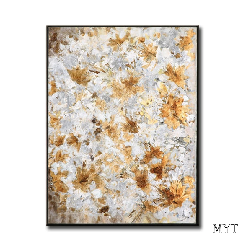 

No Framed Hand Painted Abstract 100% Gold Oil Painting On Canvas Grey Color Wall Art Home Decoration Wall Decor Oil Painting O