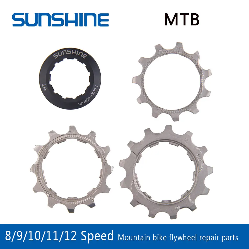 

SUNSHINE 1pcs bicycle Cassette Cog MTB Bike 8 9 10 11 12 Speed 11T 12T 13T Freewheel Parts For Compatible SHIMANO SRAM Cassettes