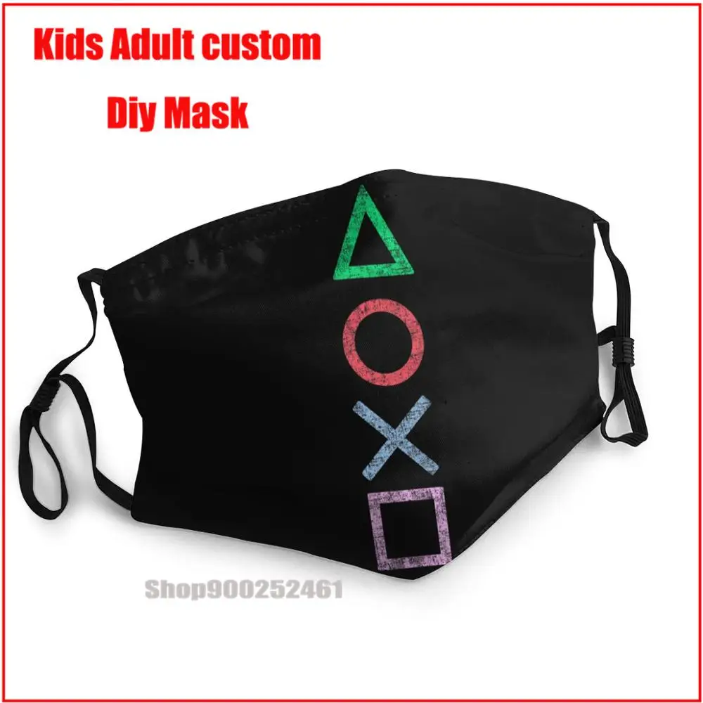 

Retro Splash Design PS Gaming Vintage PS5 PS2 PS3 PS4 Xbox Game Play Station DIY fashion mask washable reusable face mask kids