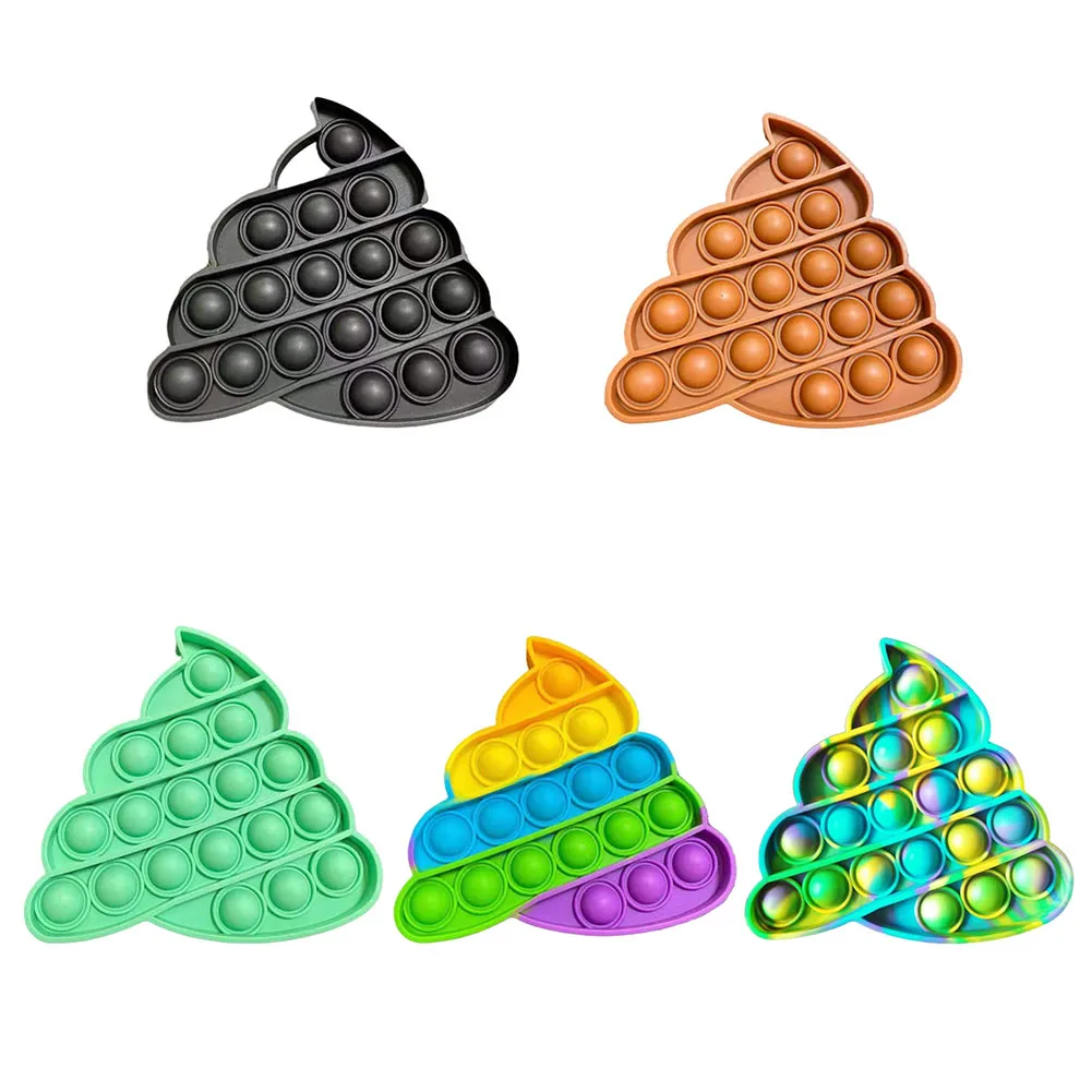 

Cartoon Silicone Poop Shape Decompression Toys Push Kid Sensory Push Bubble POP It Fidget Stress Anxiety Relief Educational Toys