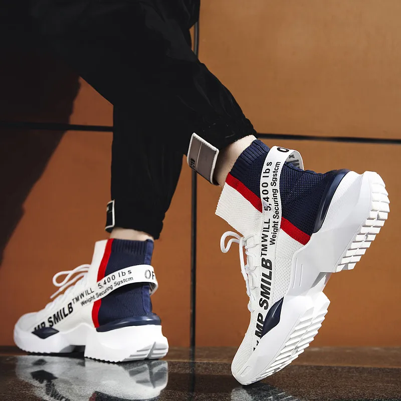 Новые высокие кроссовки для мужчин Сезон весна-осень Дышащая обувь бега