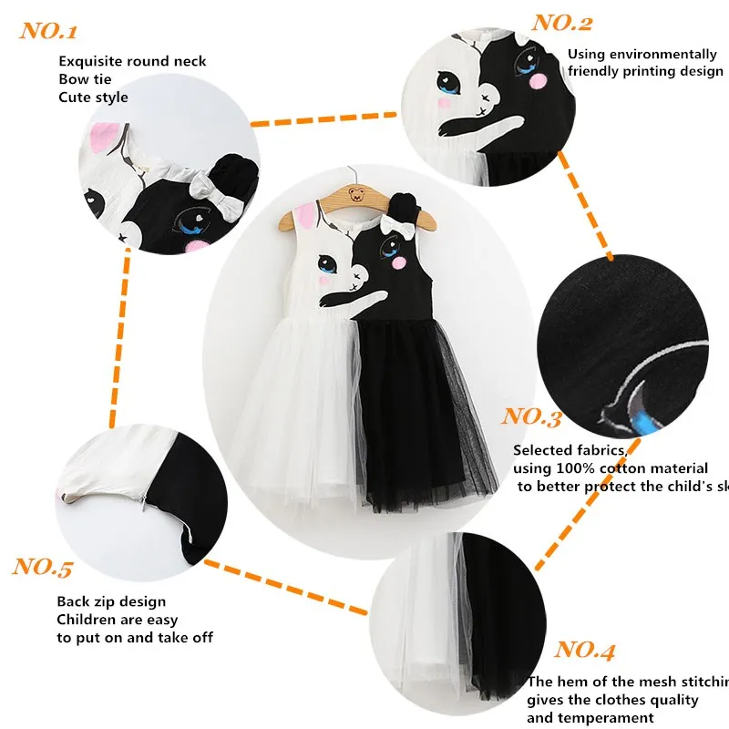 Элегантное платье для девочки Летнее светильник платья 2021 с рисунком из