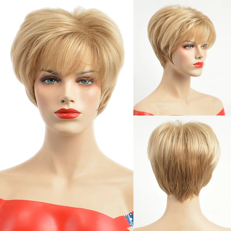 MSIWIGS прямые короткие бордовые парики с челкой Высокая температура волокна