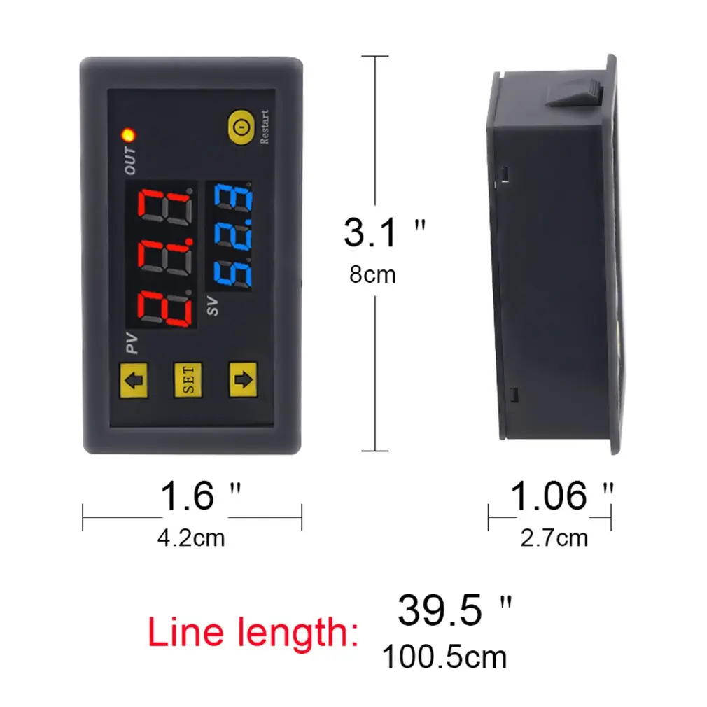 W3230 Lcd красный и синий дисплей Dc 12V 20A цифровой термостат измеритель температуры