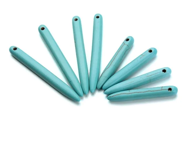 

30pcs/lot 5*34mm 5*48mm Strip Turquoise for DIY Make Jewelry earring Necklace Pendants for wamen