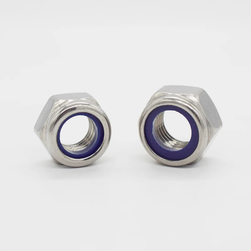 

High Quality Nylon Lock Nut 304 Stainless Steel Hex Hexagon Locknut Size M2 M2.5 M3 M4 M5 M6 M8 M10 M12 M14 M16 Nylon Nut DIN985