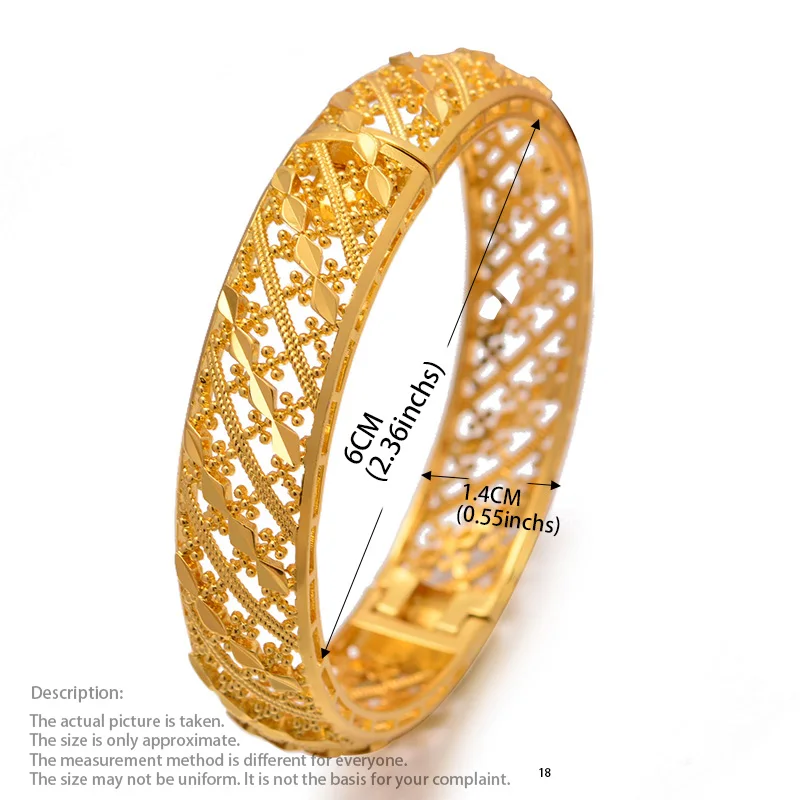 Большие роскошные открытые браслеты Wando для женщин/девушек свадебные из Дубая и