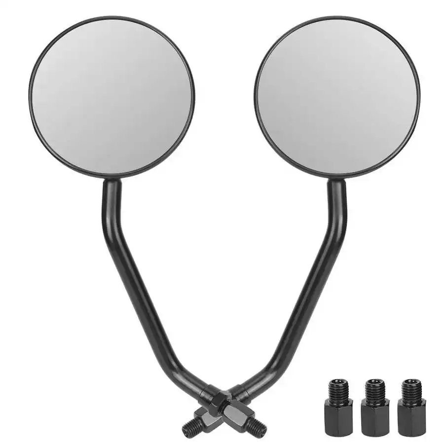 

retrovisor de moto 2Pcs 8mm/10mm Rearview Mirror Universal Aluminum Motorcycle Round Side Mirrors Black motorsiklet