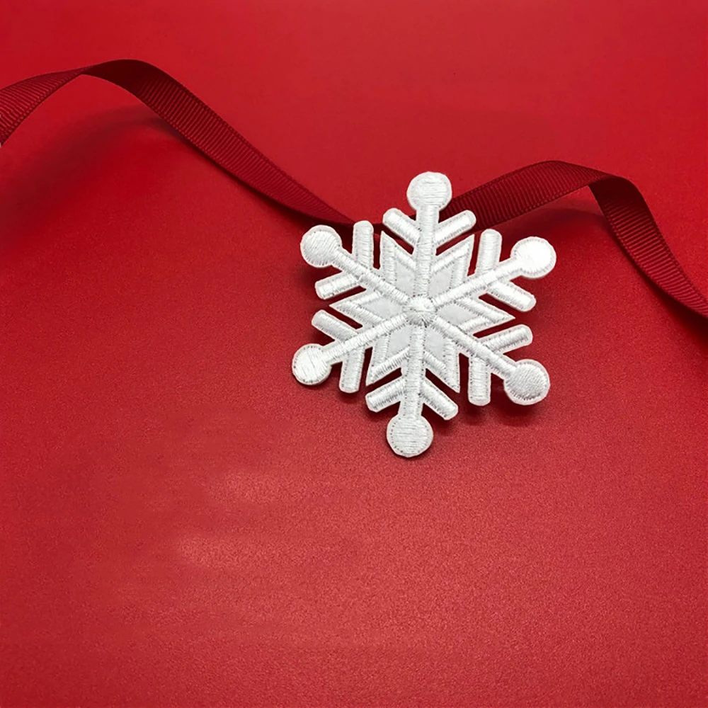 

Christmas Snowflake Embroidered Patches Colorful Patches Supplies Handmade Sewing On Clothes Bags Accessories