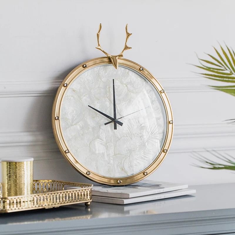 

Cheap luxury creative copper round large home decor wall clocks for sale