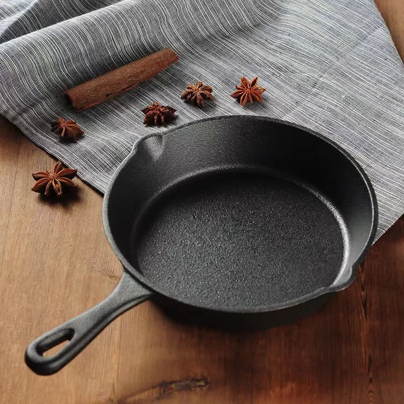 

Uncoated Cast Iron Non-stick 16-26CM Skillet Frying Pan for Gas Induction Cooker Egg Pancake Pot Kitchen&Dining Tools Cookware