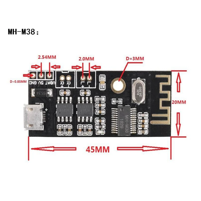

3Pcs M38 Wireless Bluetooth MP3 Audio Receiver Board BLT 4.2 Mp3 Lossless Decoder Bluetooth 4.2 Audio Receiver Board