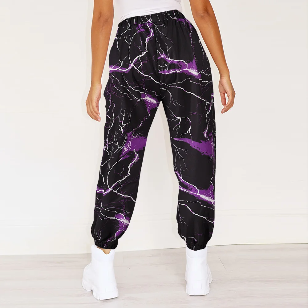 

Sweatpants Women Elastic Waist Tie-Dye Print High Waist Sports Casual Harem Pants Joggers Running Trousers Femme 2021