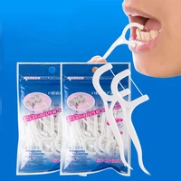 30pcs portable plastic dental flosser toothpicks tooth cleaner interdental brush oral care hygiene health supplies tools
