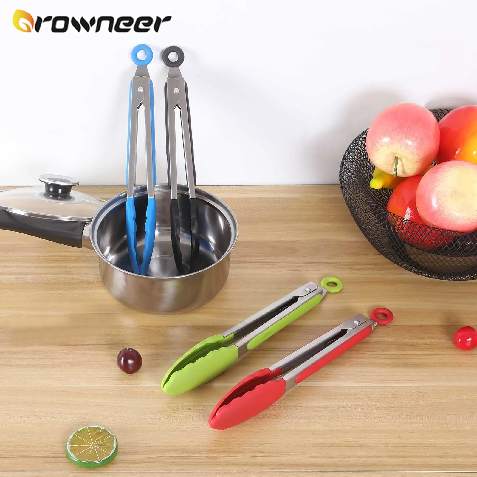 Силиконовый пищевой зажим кулиные нарцы нескользящий для барбекю салата высокая