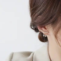 xiaoboacc korean fashion earrings for women temperament elegant gold plated diamond zircon tassel ear studs free shipping