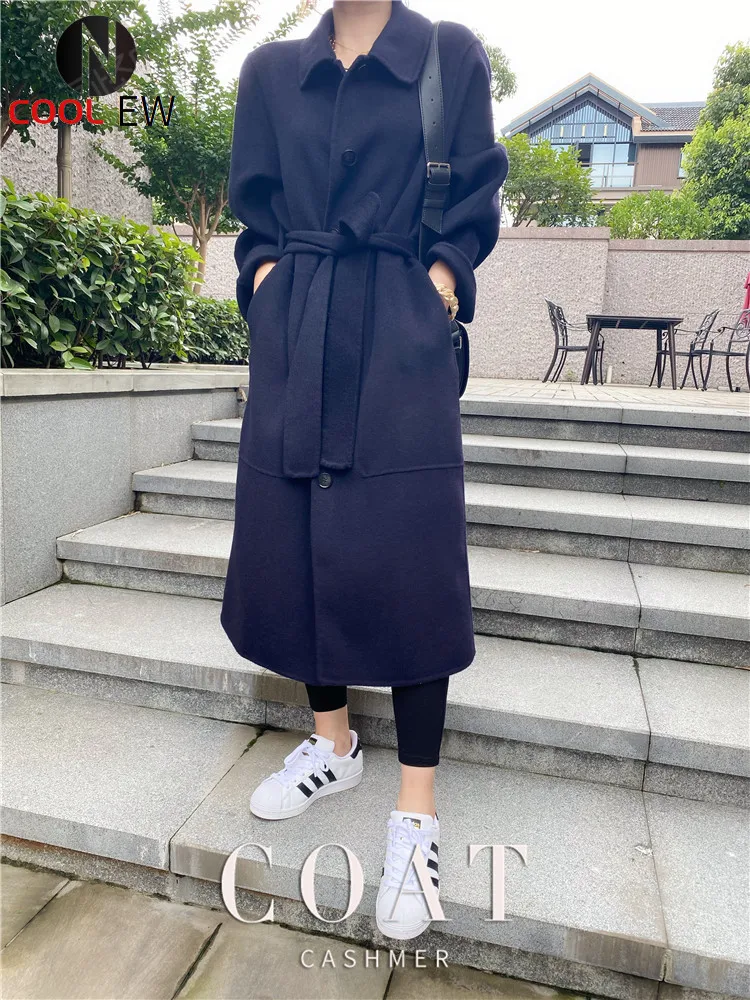 

Autumn and winter women's new wool coat long fashion thick coat
