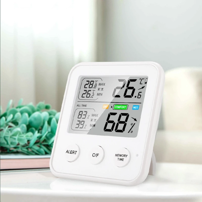 

Mini Hygrometer Indoor Thermometer Humidity Meter Room Thermometer w/ Temperature and Humidity Monitor Hygrometer