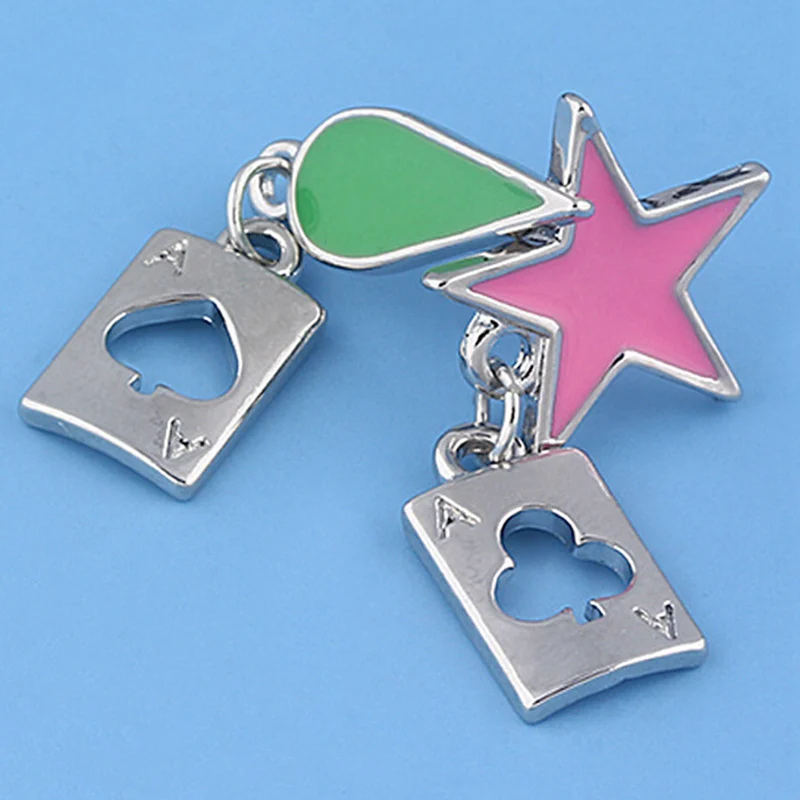 

HUNTER x HUNTER Anime Cosplay Earrings for Women Men Hisoka Stars Teardrop Poker Earring Stud Ear clip Jewelry Accessories Gift