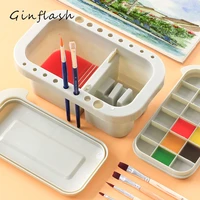 ginflash brush washing bucket multifunction pen barrel brush washer art supply oil acrylic watercolor tool art palette