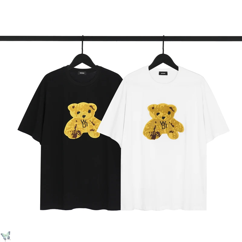 

21ss Welldone T-shirt High Quality Golden Embroidered Bear Well Done T Shirt 2021 Summer Fashion Tops Highest