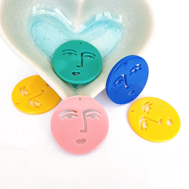 6 шт. круглые акриловые серьги сделай сам|Ювелирная фурнитура и компоненты| |