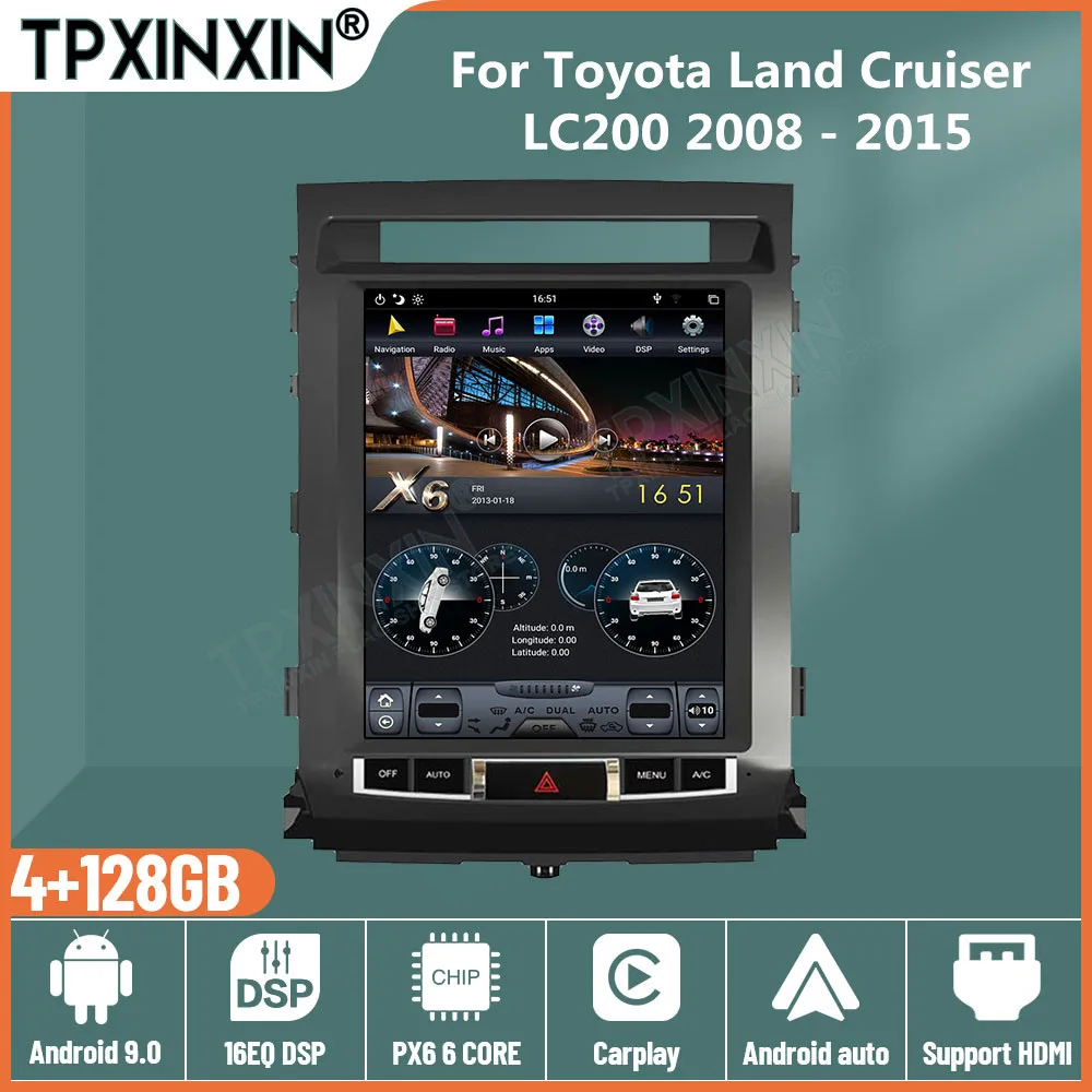 

Android Car Radio for Toyota Land Cruiser LC200 2008 - 2015 Stereo Autoradio 2 Din Tesla Multimedia GPS Navigation Screen Player