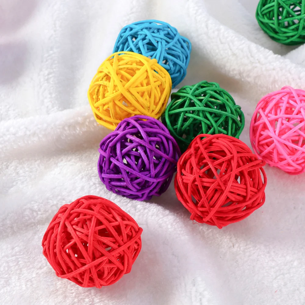 

50pcs 3cm Aromatherapy Rattan Colorful Christmas Party Hanging Ornaments Pendant for Kindergarten Party Mixed Color