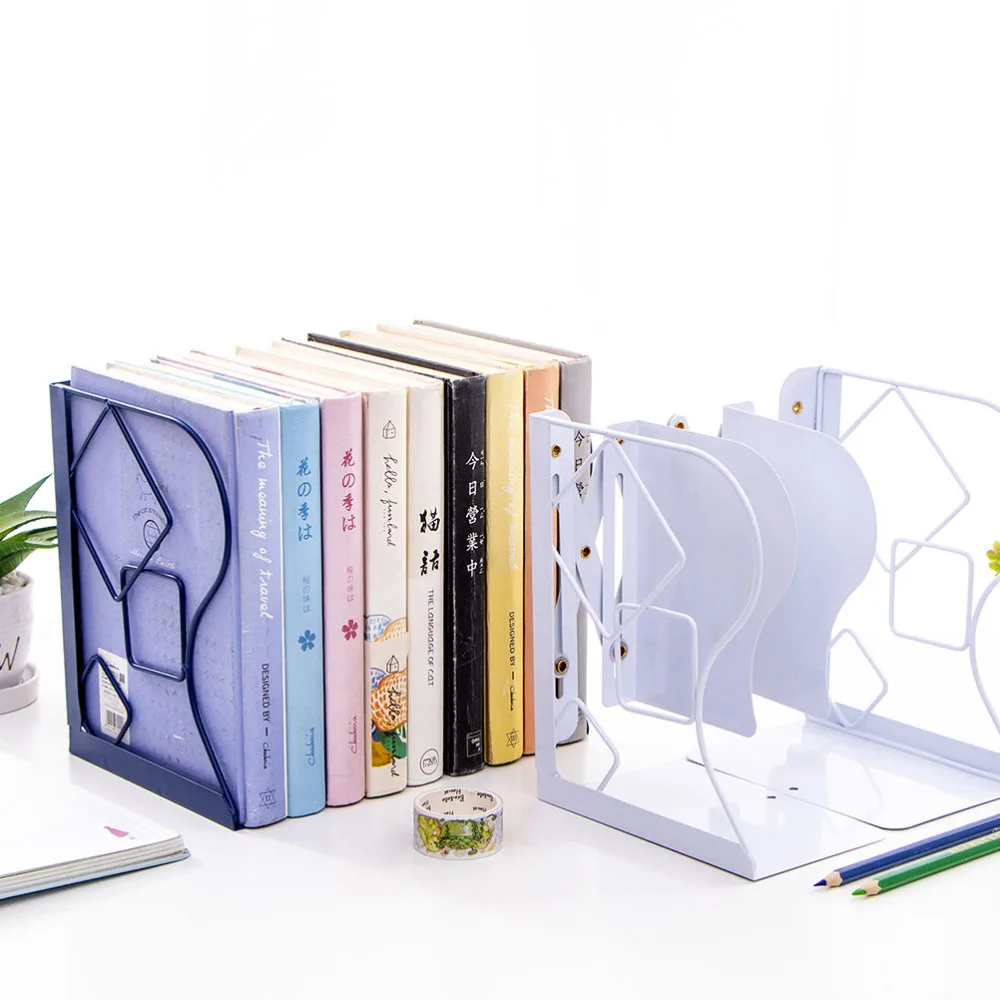 

Adjustable Metal Bookend Heavy Duty Book Ends for Office Home (Random Color)