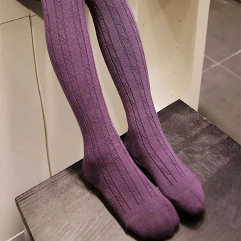 Удобные зимние теплые колготки осенние длинные чулки для девочек милые детские