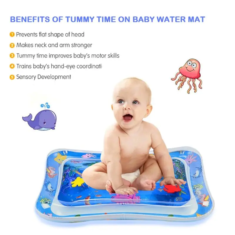 sea animal print baby inflatable play mat infant toy for newborn boy girl water entertainment playing swimming parent child inte free global shipping