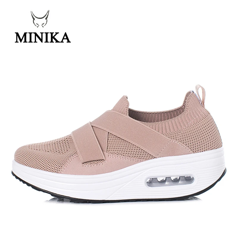 5 см Тонизирующая обувь без шнуровки женские Похудение воздушные кроссовки Minika