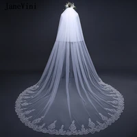 janevini sparkle sequins long wedding veils with comb white two layer applique edge ivory cathedral veil bridal hair accessories