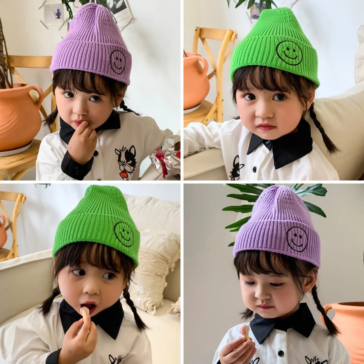 От 0 до 4 лет бесплатная доставка вязаная шапочка для малышей однотонные теплые