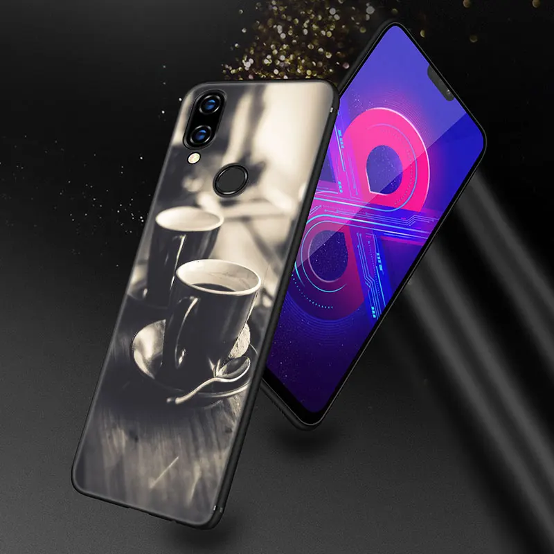Coffee Wine Cup Case For Huawei Honor 10X Lite 7A 7S 8A 8C 8S 8X 9A 9C 9X 10i 20i 30i 20E 20S Pro 8 10 Lite Black Cover images - 6