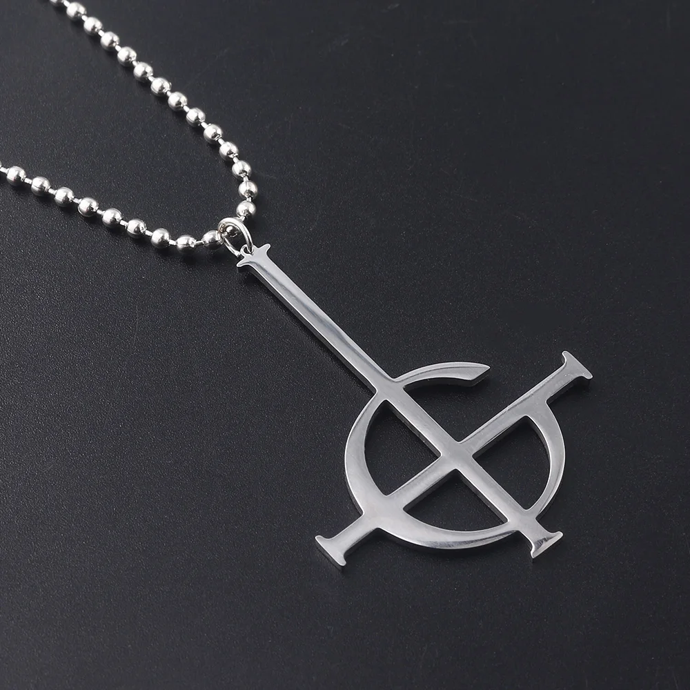 Ожерелье из нержавеющей стали с крестом призраком без имени для женщин и мужчин