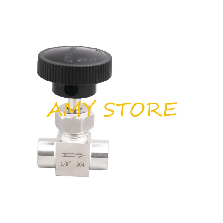 

1Pc 1/8" BSPT Female Threaded SS304 Stainless Steel Flow Control Shut Off Needle Valve For Water Gas Oil