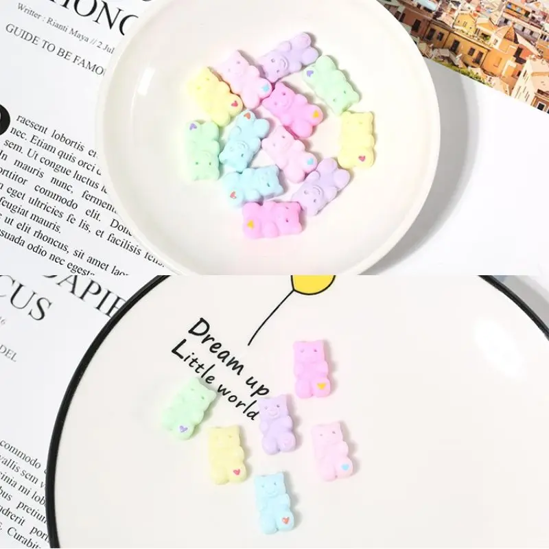 

20Pcs Resin Cute Mixed Mini Solid Bear Flat Back Cabochon Scrapbooking Hair Bow Center Embellishments DIY Accessories