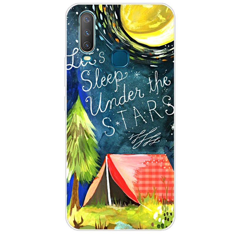 Чехол для Vivo Y11 2019 чехол Y17 Y15 Y12 Y3 мягкий силиконовый из ТПУ задняя крышка телефона