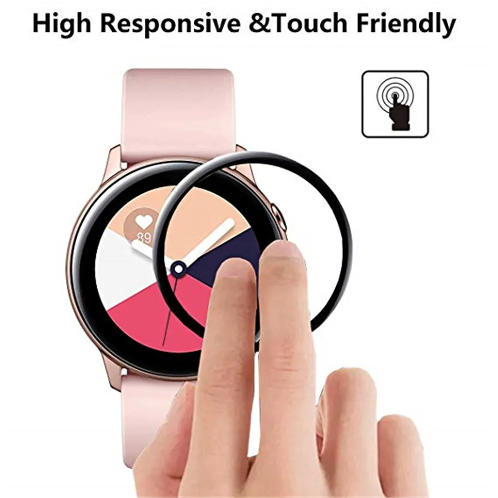 2pcs Soft Protective Film for Samsung Galaxy Watch Active 2 40mm 44mm 3D Curved Full Cover Clear Screen Protector Not Glass | Наручные