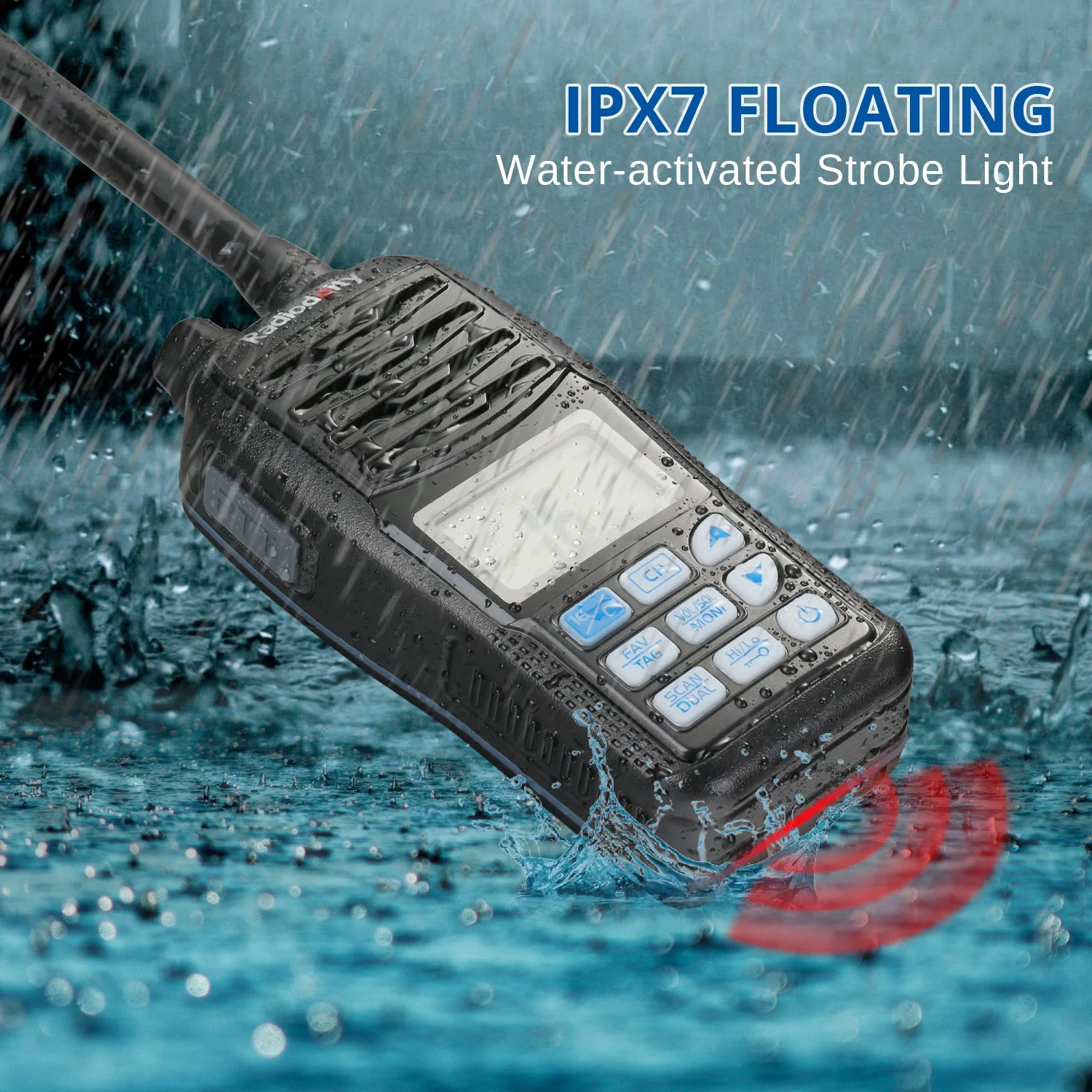 Радиоуправляемый треугольный морской радиоприемник RV6 VHF IP67 водонепроницаемый